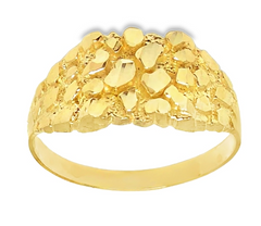 10KT Gold Unisex Nugget Ring Size 9