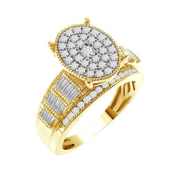 LADIES RING 1.00CT OVAL DIAMOND 10K YELLOW GOLD
