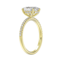 14K YELLOW GOLD 2 1/5CT ROUND/OVAL Certified Lab-Created DIAMOND ENGAG