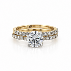 14K Yellow Gold 2.48CTTW Certified Lab-Created Round with Acented Diam