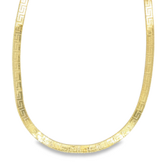 10KT Gold 6.5MM Greek Key Snake Chain 16 inches