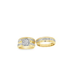 10KT YELLOW GOLD 0.75CT DIAMOND TRIO