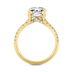 LADIES RING 3 1/2CT ROUND DIAMOND 14K YELLOW GOLD (CENTER STONE ROUND DIAMOND 3CT )