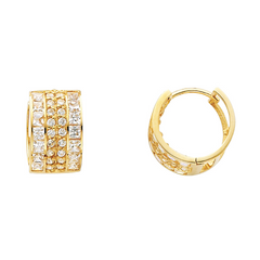 14KY CZ Huggies Earrings