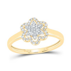 1/5CTW-NAT DIA NK FASHION FLOWER RING