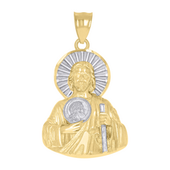 10kt Two-tone Gold Mens St. Jude San Judas Tadeo Religious Charm Penda