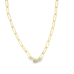 10KT Gold 4MM Paperclip Necklace 24IN