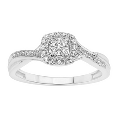 0.10CT DIAMOND ENGAGEMENT/PROMISE RING IN STERLING SILVER