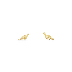 10KT yellow gold tiny dinosaur studs