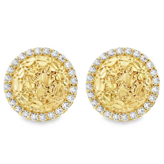 10kt Yellow Gold Cubic-Zirconia Fashion Nugget Stud Earrings 12MM