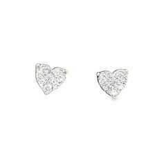 10KT DIAMOND HEART 1CT STUD EARRINGS