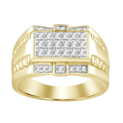 10K YELLOW GOLD MEN'S RING 0.50CT DIAMOND