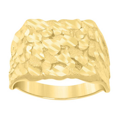 10kt Yellow Gold Mens Nugget Fashion Ring