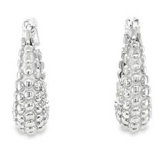 Sterling Silver Beaded Hoop Earrings