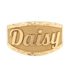 Anillo con Nombre Cursiva De Oro 10KT/Women's Custom Name Ring in 10KT
