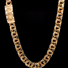 10KT Solid Gold 8MM Chino Link Chain for Women – 18 Inches (Free Engraving)