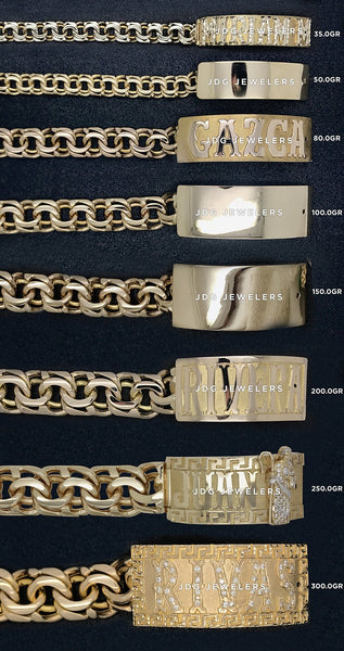 Chino Link ID Bracelet with Diamond Cut border and St Jude (No Name)