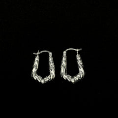 Arracada de Plata 925/Sterling Silver Hoop Earrings
