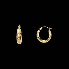 Arracadas De Oro 14KT / 14KT Gold Hoop Earrings 15MM