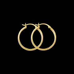 Arracadas De Oro 14KT / 14KT Gold Hoop Earrings 25mm