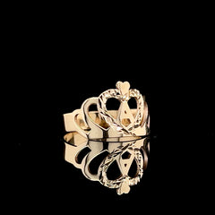 Anillo Inicial Corona para Niñas de Oro 10KT/10KT Gold Crown Girls Initial Ring