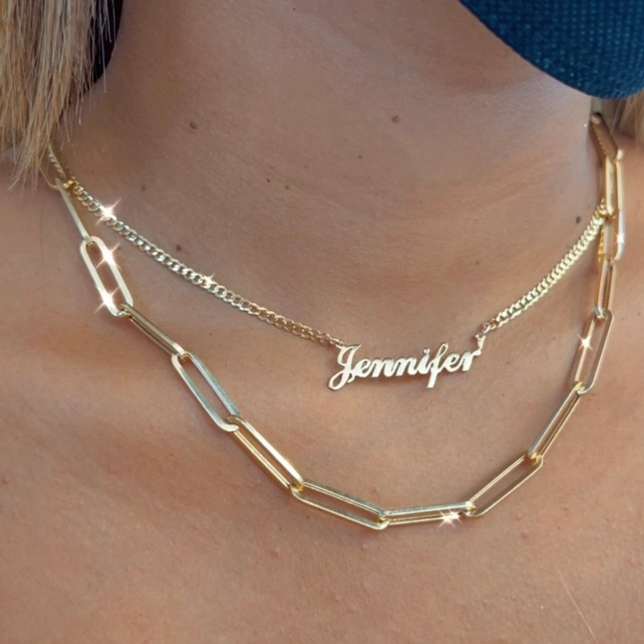 Personalized Name Necklace in 10KT Gold/Cadena de Oro 10KT Personalizada con Nombre