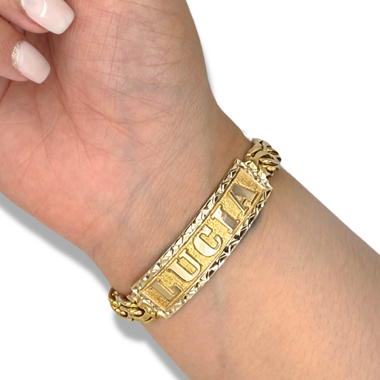 10KT Gold 9MM Closed Chino Link Women's Bracelet 7 Inches