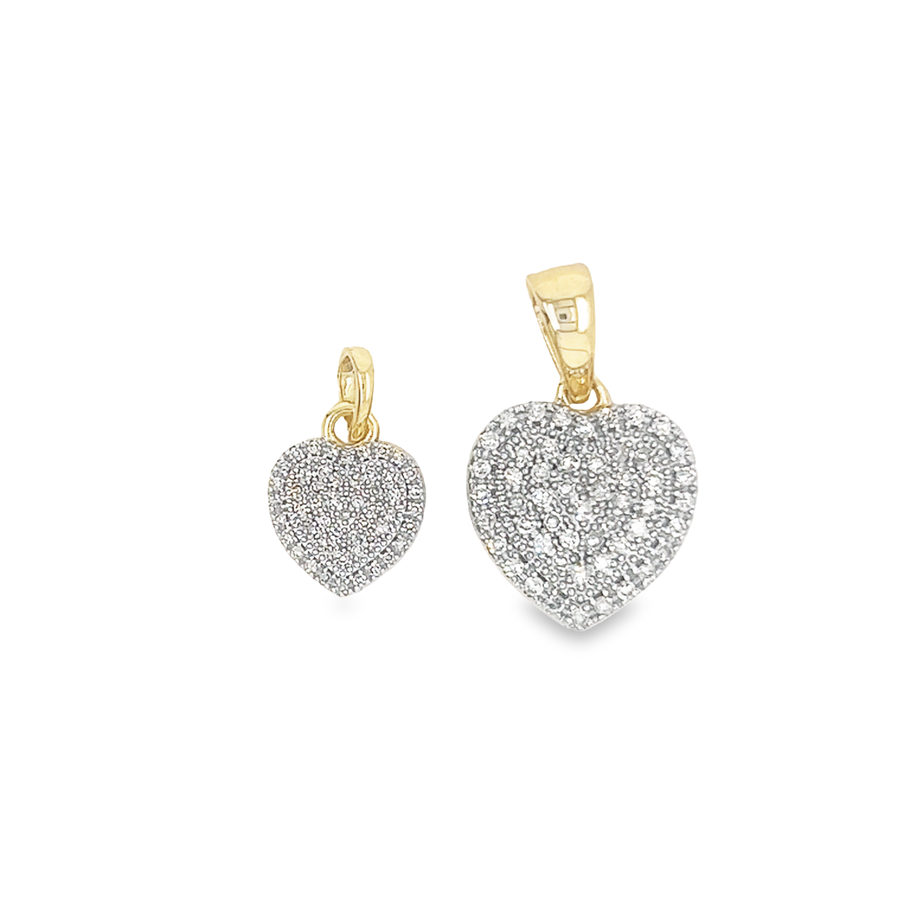 10K YELLOW GOLD ROUND DIAMOND HEART PENDANT 0.25 CTTW (Small)
