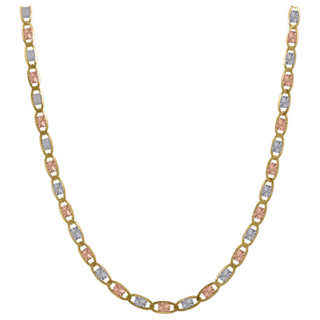 10KT Gold Tricolor 2mm Valentino Chain 18"