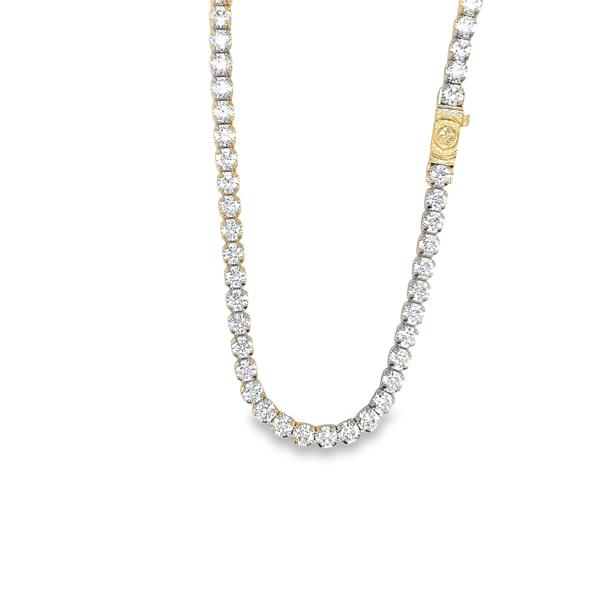 10KT Gold 3.5MM Tennis Necklace 22 Inches