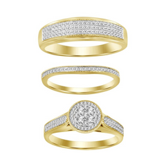 Diamond Wedding Trio Set