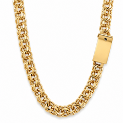 10KT Gold 9MM Chino Link Monaco Chain 26 Inches FREE ENGRAVING