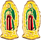 10KT Yellow Gold Virgin Mary Stud Earrings