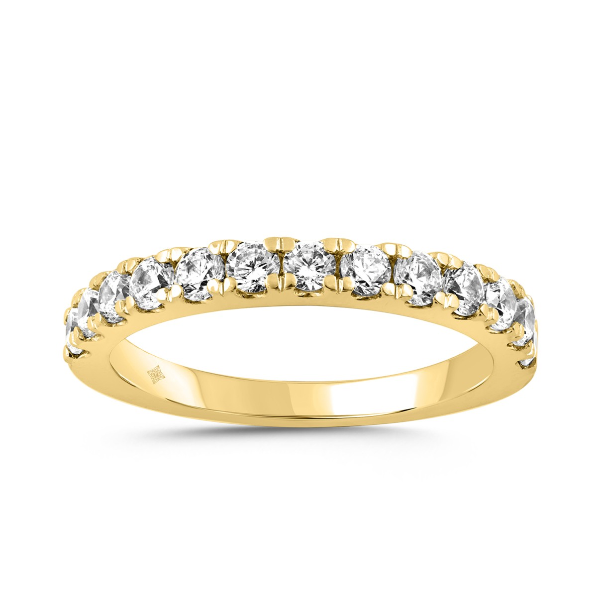 14K YELLOW GOLD 3/4CT ROUND LAB DIAMOND LADIES BAND