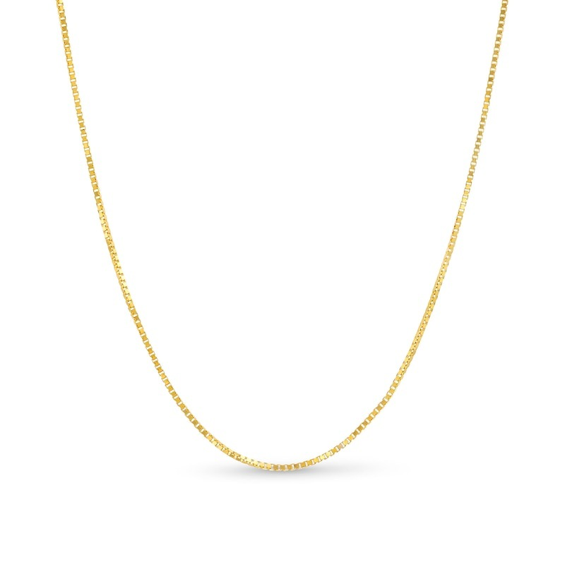 10KT Gold 0.7MM Solid Box Chain 18 Inches