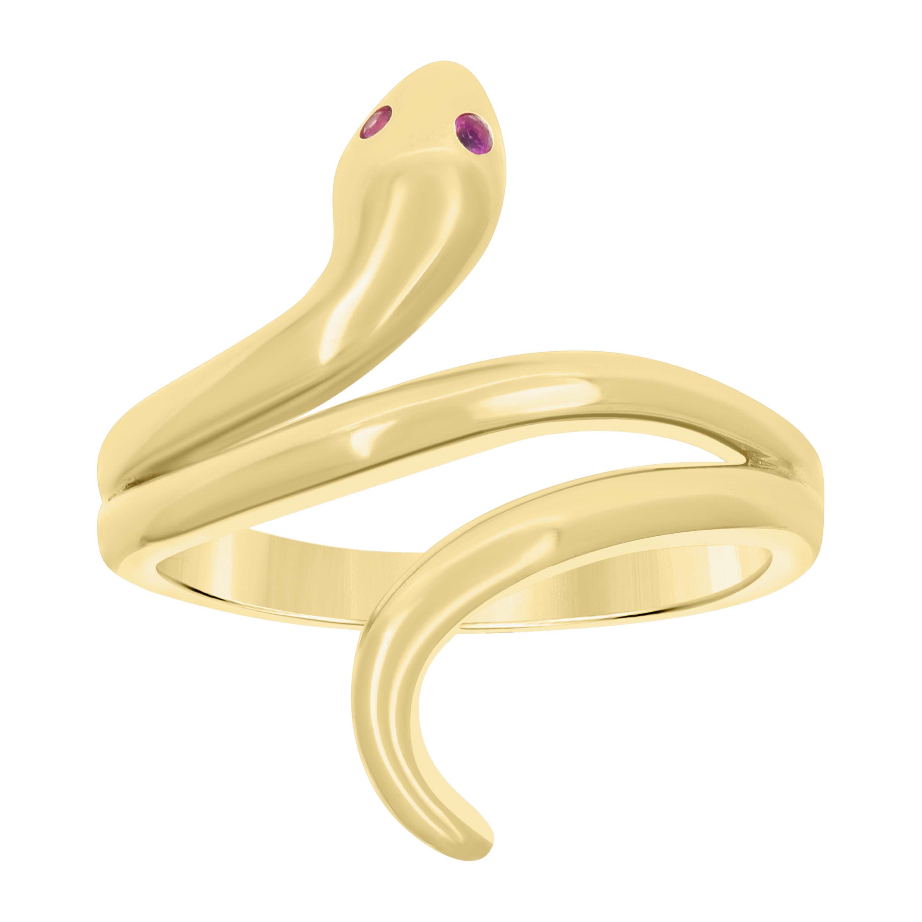 10kt Yellow Gold Womens Purple Cubic-Zirconia Snake Reptiles Wildlife