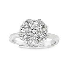 925 Sterling Silver Womens Heart Clover Spinner Fidget Ring Size 7 Adj