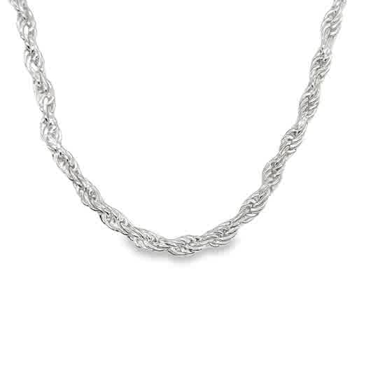 Sterling Silver Rope Chain 3mm 24in