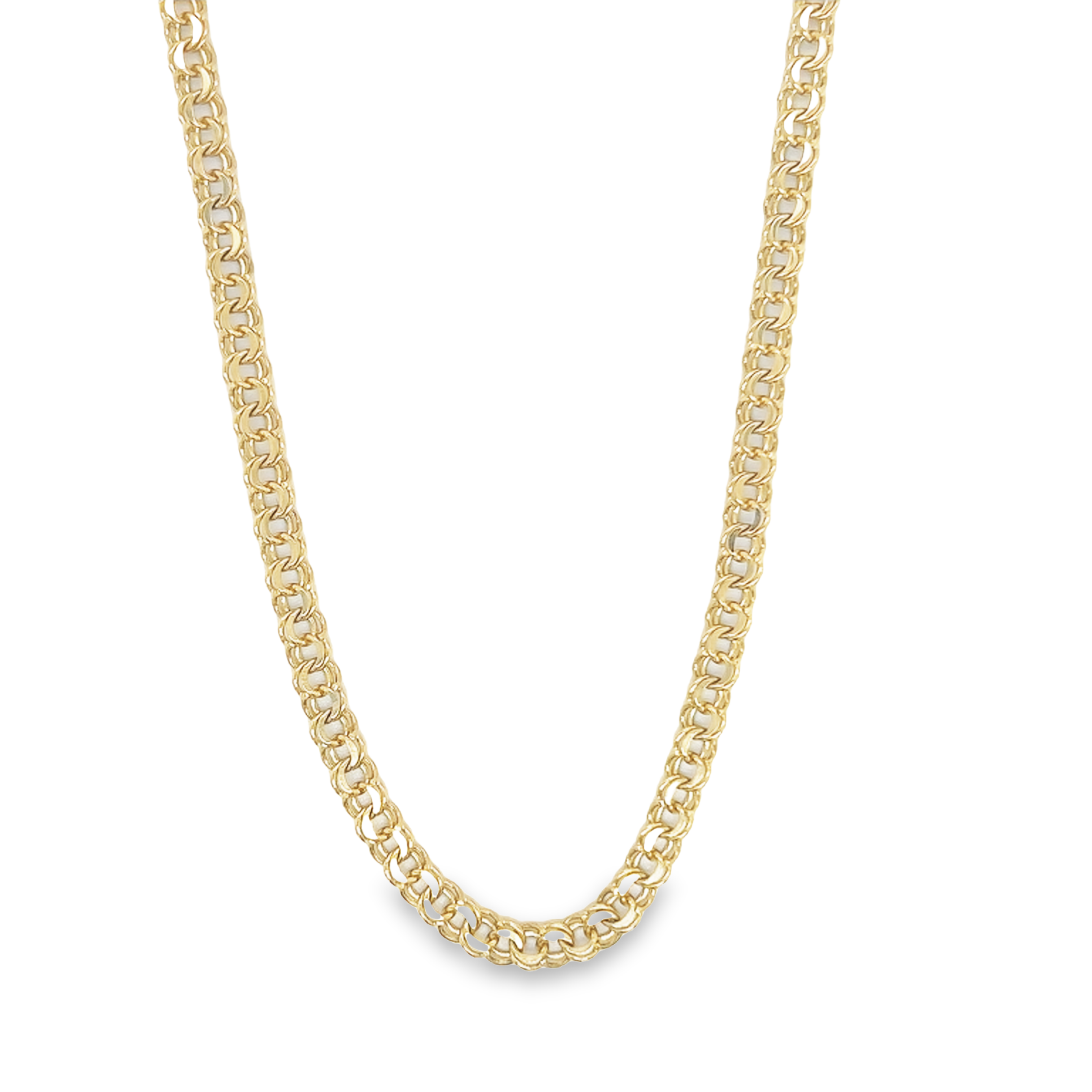 10KT Yellow Gold Solid 4MM Chino Link Chain 22 inches