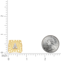 10kt Two-Tone Gold Mens Initial Alphabet A Nugget Ring