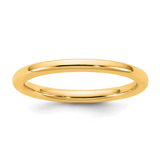 10KT Yellow Gold Polished 2mm Band Size 6