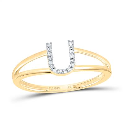 1/20CTW-DIA NK GIFT INITIAL "U" LADIES RING