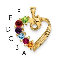 14ky 6 Stone Family Pendant Mounting