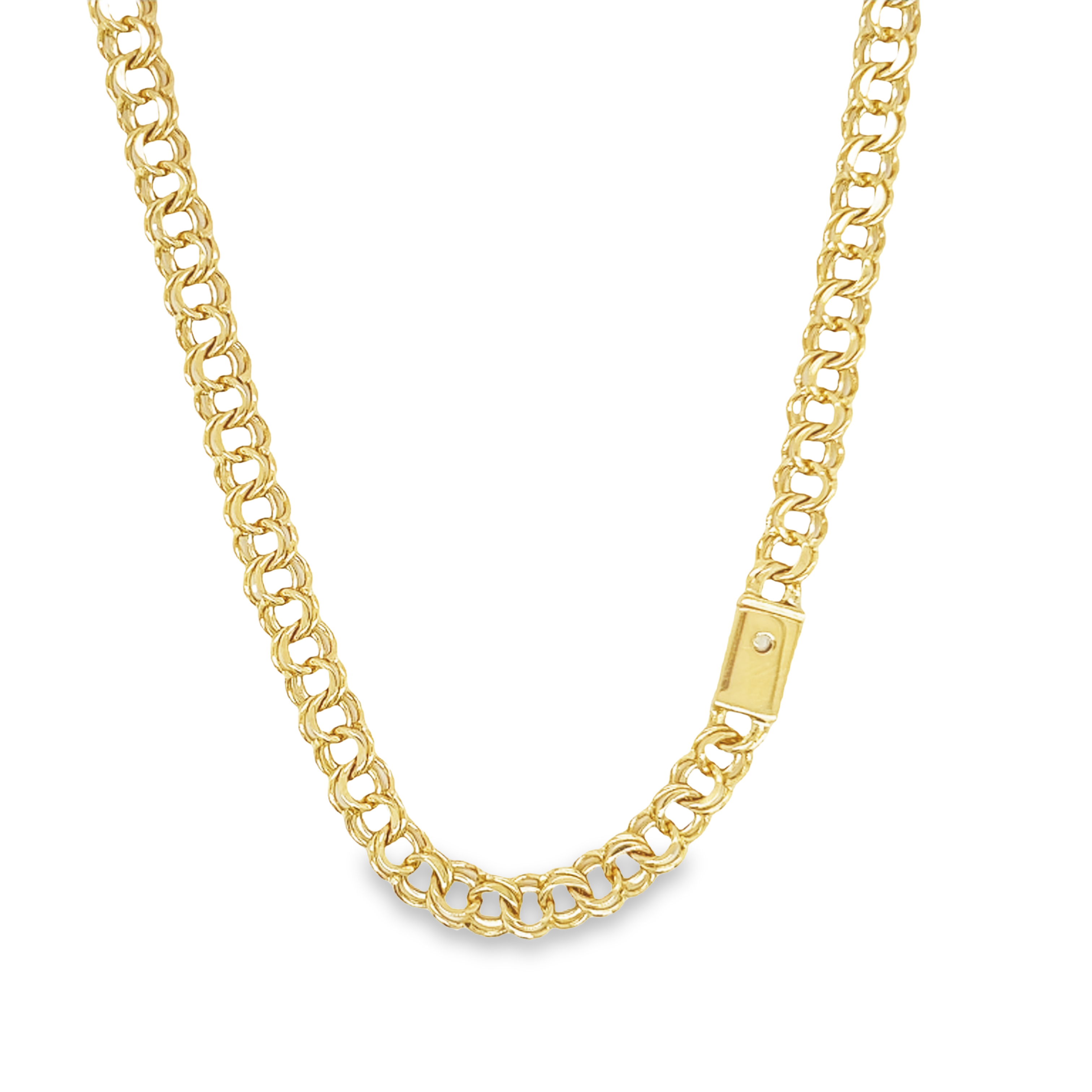 10KT Yellow Gold 6mm Solid Chino Link Chain 22" Long