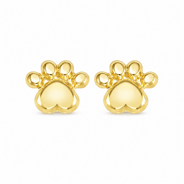 10KT Gold Paw Stud Earrings with Screwbacks