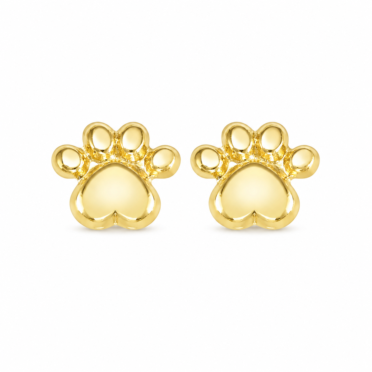 10KT Gold Paw Stud Earrings with Screwbacks