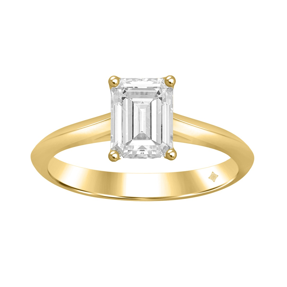 1.0 CT Certified Lab-Created Emerald Cut Diamond Solitaire Engagement Ring in 14KT White Gold Setting