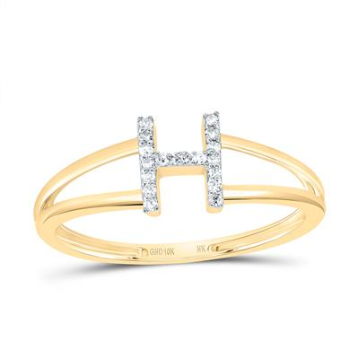 1/20CTW-DIA NK GIFT INITIAL "H" LADIES RING