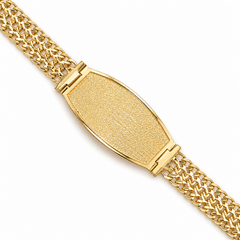 10KT Gold 10MM Petatillo Bracelet 3-Lines Bracelet with Plain Border 8