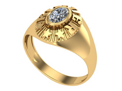 10KT Yellow Gold Kinder Spirit Plain Graduation Ring White Stone Size